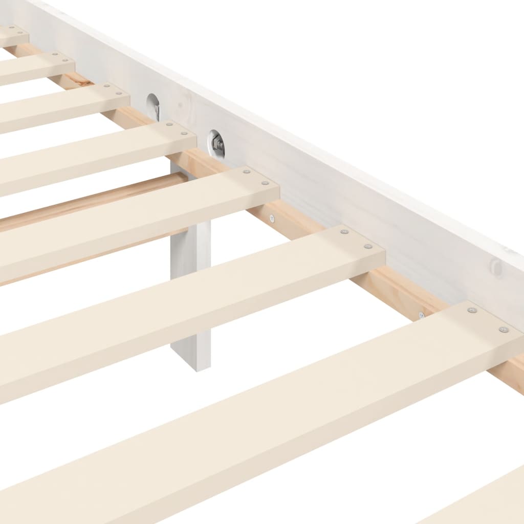 vidaXL Bed Frame without Mattress White Small Single Solid Wood Pine