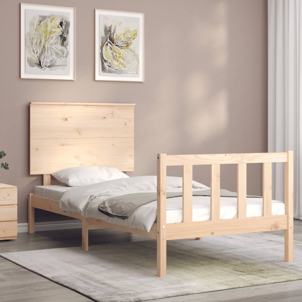 vidaXL Bed Frame without Mattress Single Solid Wood Pine