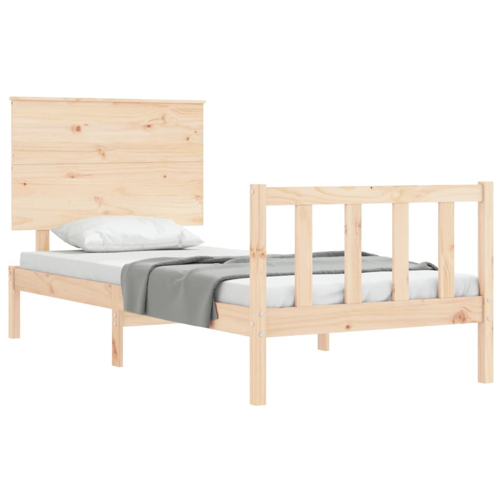 vidaXL Bed Frame without Mattress Single Solid Wood Pine