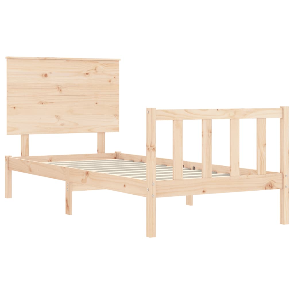 vidaXL Bed Frame without Mattress Single Solid Wood Pine