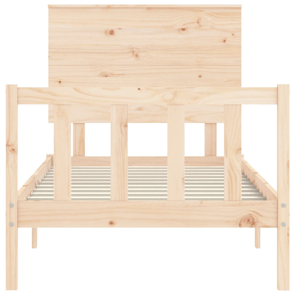 vidaXL Bed Frame without Mattress Single Solid Wood Pine