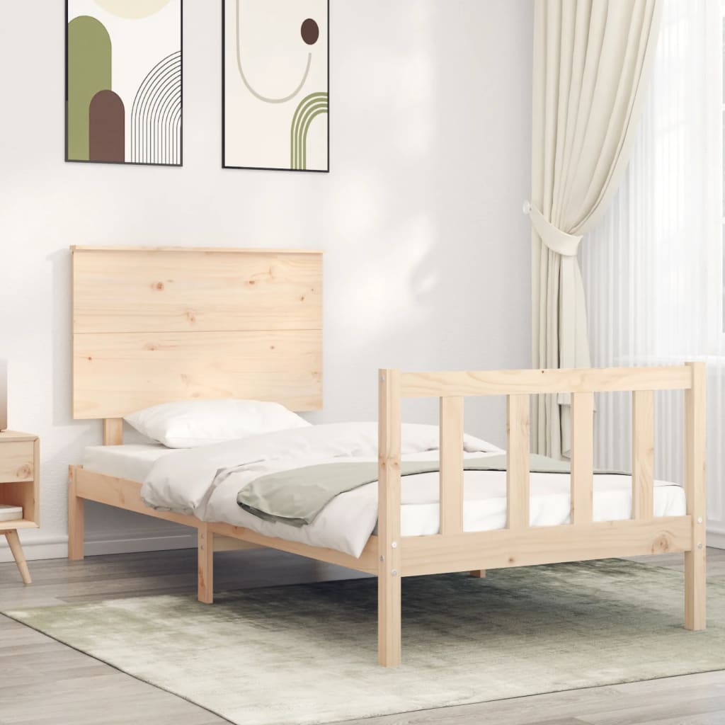 vidaXL Bed Frame without Mattress Single Solid Wood Pine