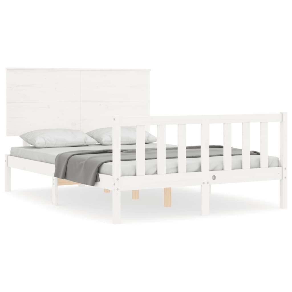 vidaXL Bed Frame without Mattress White 120x200 cm Solid Wood Pine