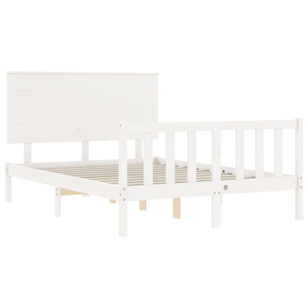 vidaXL Bed Frame without Mattress White 120x200 cm Solid Wood Pine