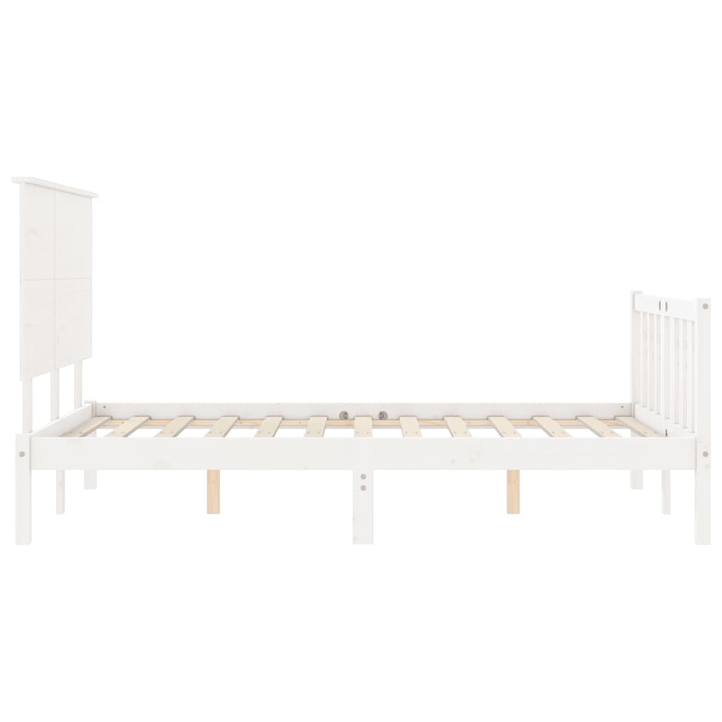 vidaXL Bed Frame without Mattress White 120x200 cm Solid Wood Pine