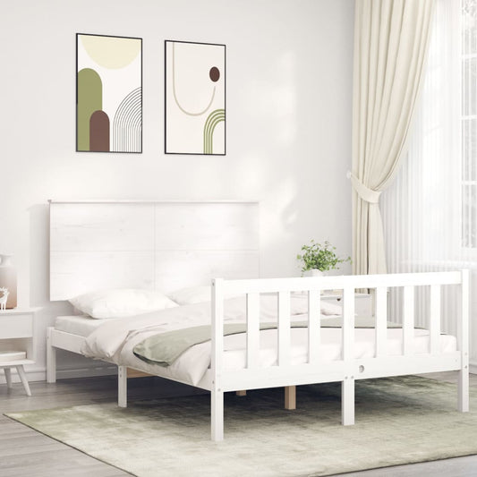 vidaXL Bed Frame without Mattress White 120x200 cm Solid Wood Pine