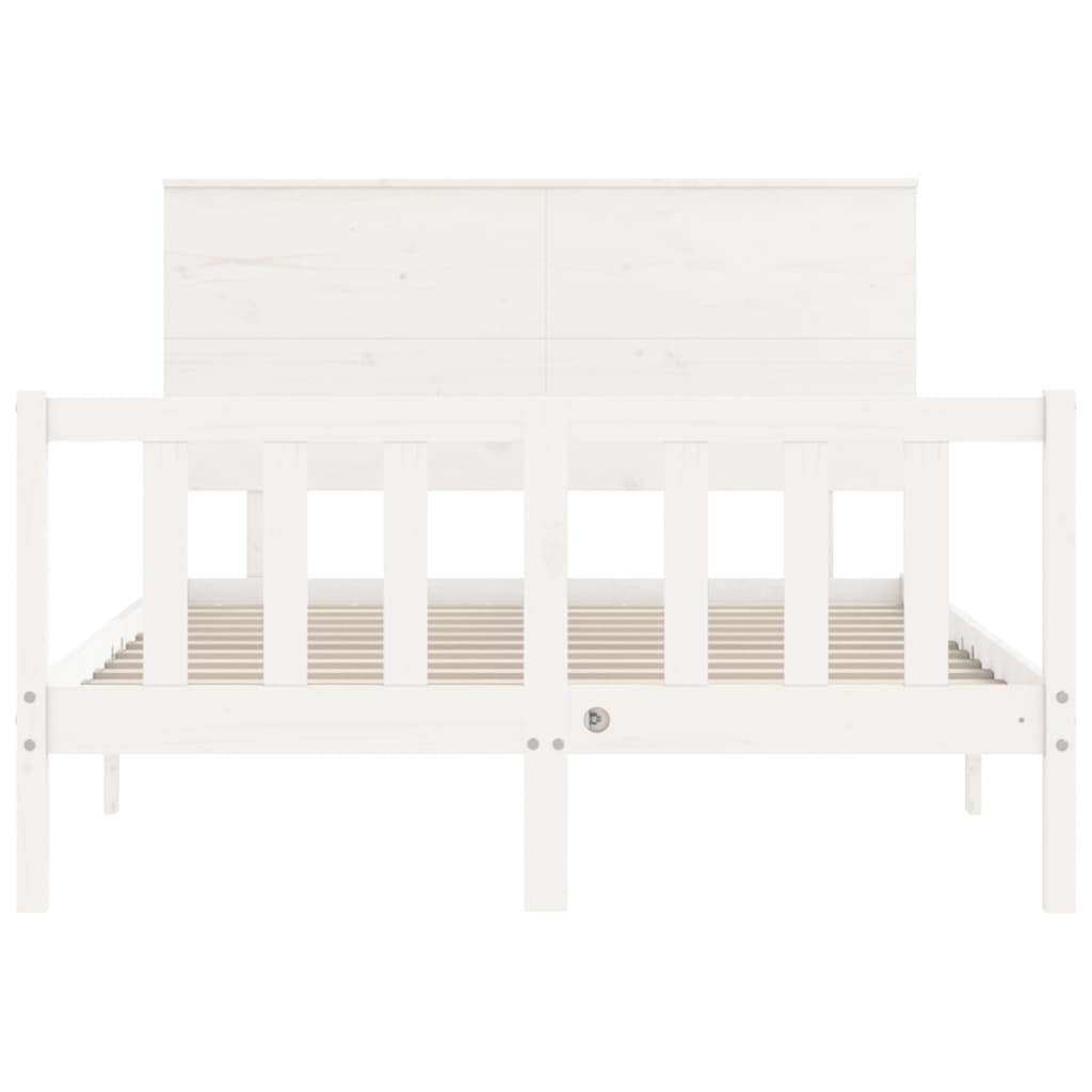 vidaXL Bed Frame without Mattress White 140x200 cm Solid Wood Pine