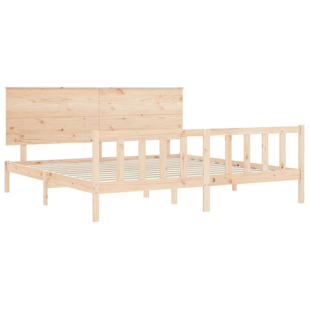 Bed Frame without Mattress Super King Size Solid Wood Pine