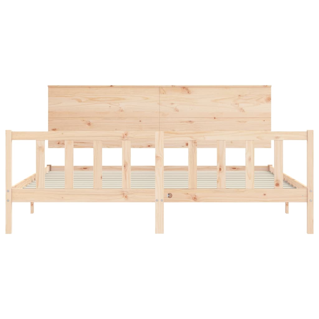 Bed Frame without Mattress Super King Size Solid Wood Pine
