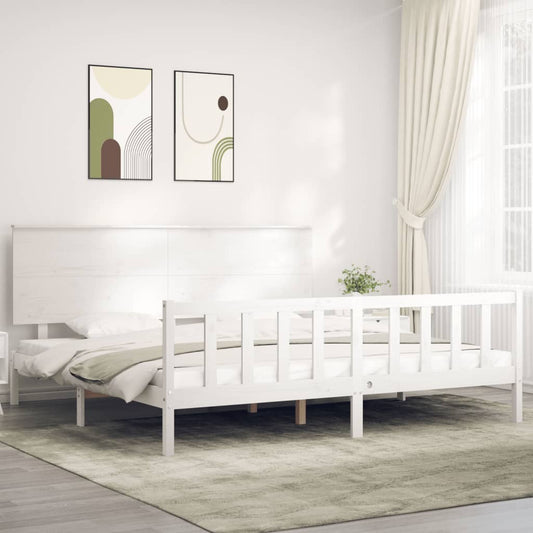 vidaXL Bed Frame without Mattress White 200x200 cm Solid Wood Pine