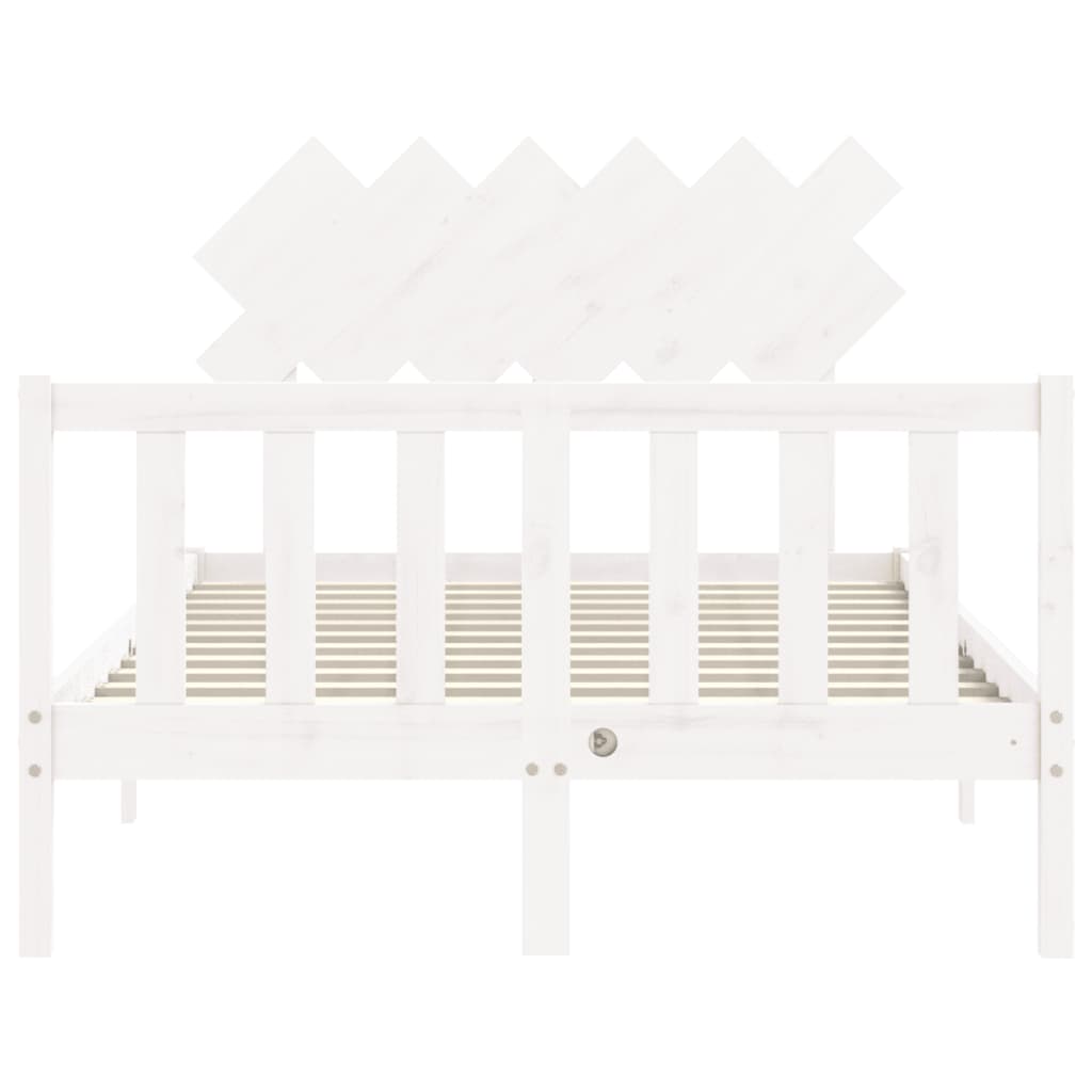 vidaXL Bed Frame without Mattress White Small Double Solid Wood Pine