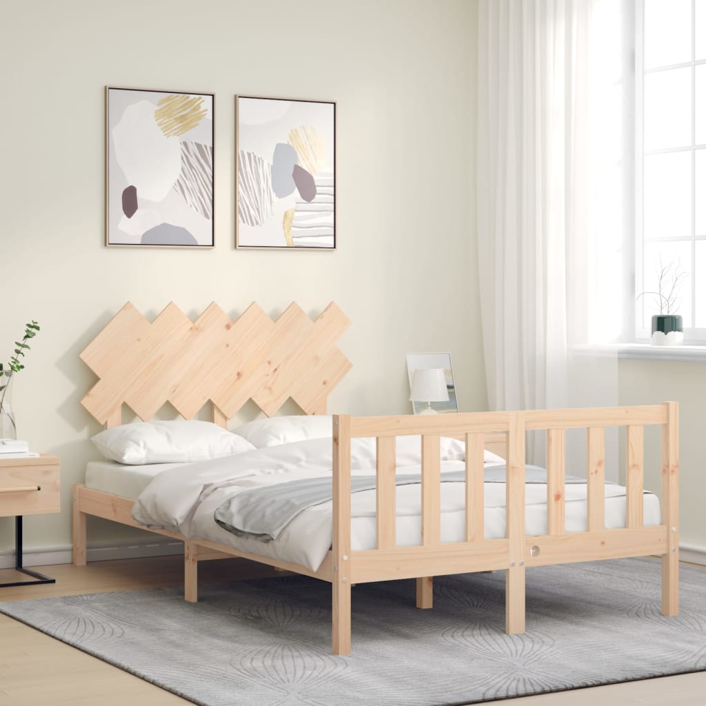 vidaXL Bed Frame without Mattress Double Solid Wood Pine