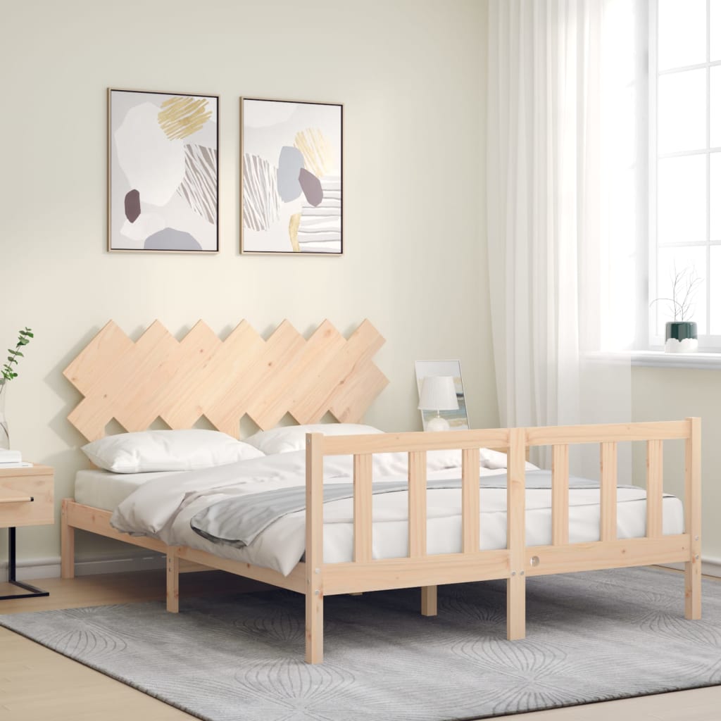 vidaXL Bed Frame without Mattress 140x190 cm Solid Wood Pine