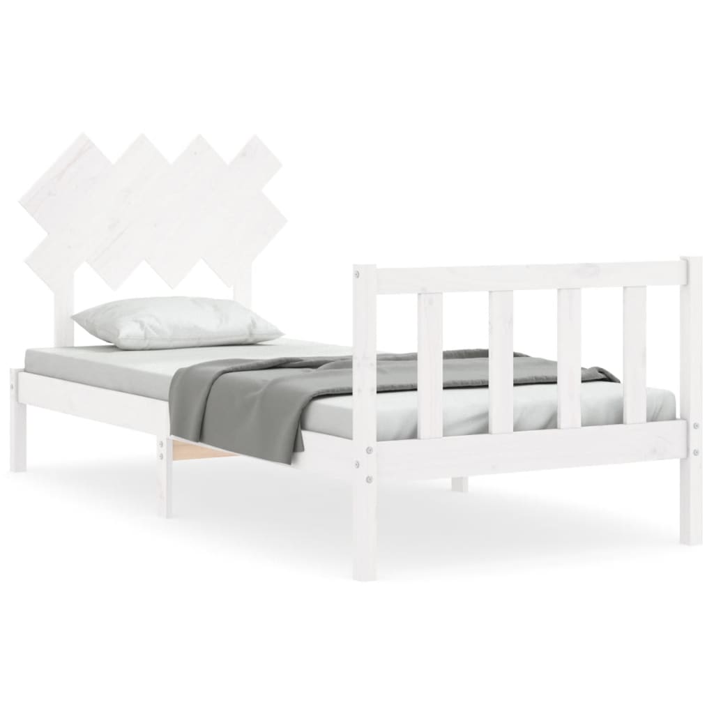 vidaXL Bed Frame without Mattress White 90x200 cm Solid Wood Pine