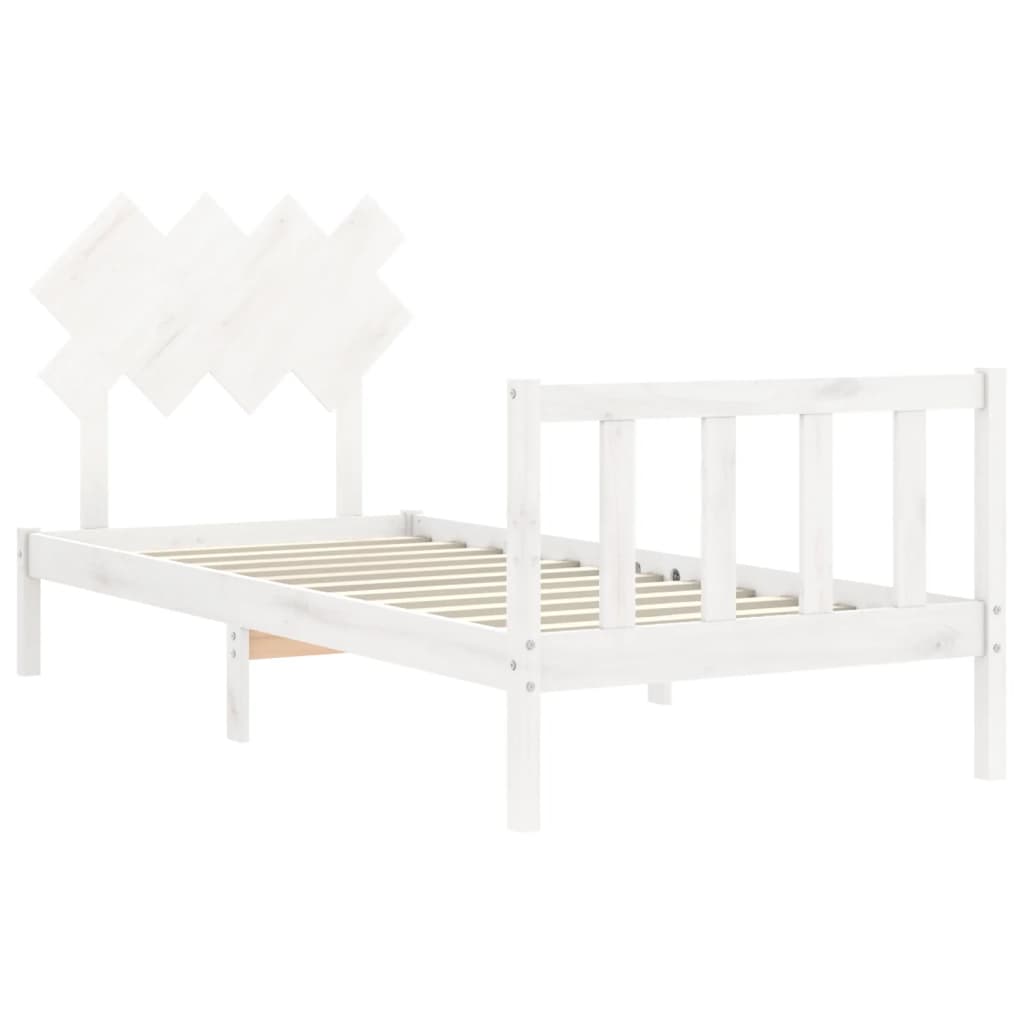 vidaXL Bed Frame without Mattress White 90x200 cm Solid Wood Pine