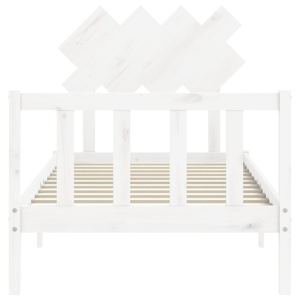 vidaXL Bed Frame without Mattress White 90x200 cm Solid Wood Pine