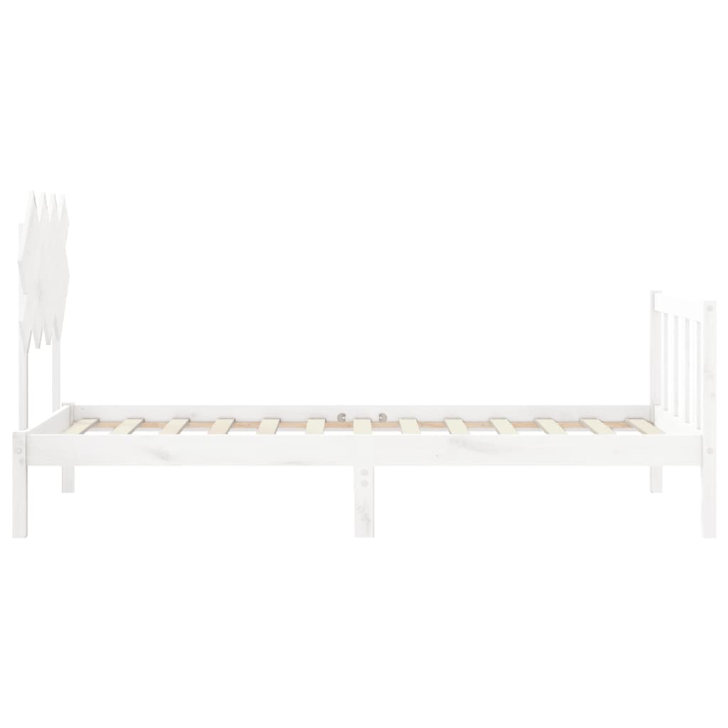 vidaXL Bed Frame without Mattress White 90x200 cm Solid Wood Pine