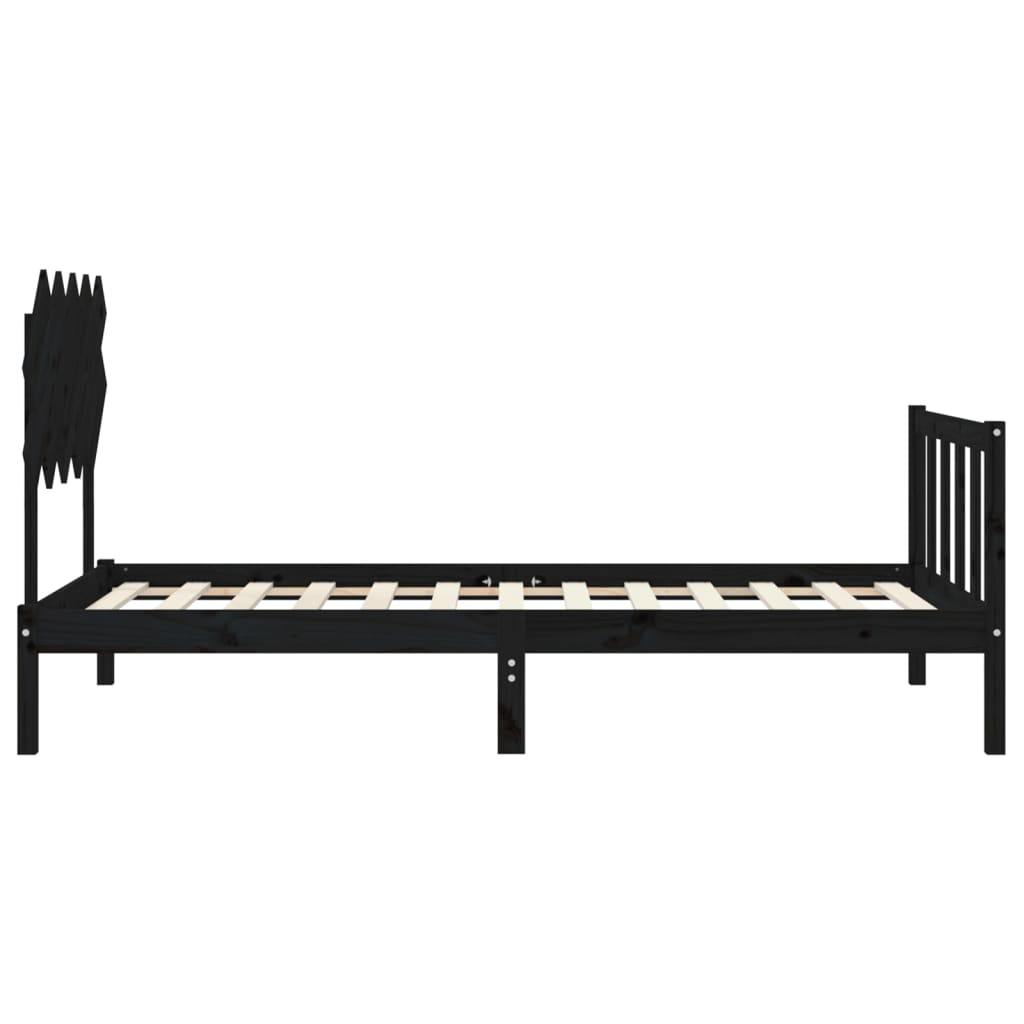 vidaXL Bed Frame without Mattress Black 100x200 cm Solid Wood Pine