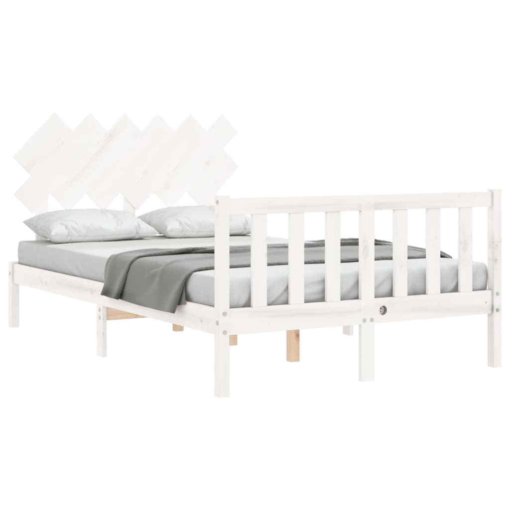 vidaXL Bed Frame without Mattress White 120x200 cm Solid Wood Pine