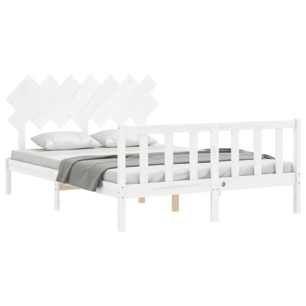 vidaXL Bed Frame without Mattress White 140x200 cm Solid Wood Pine