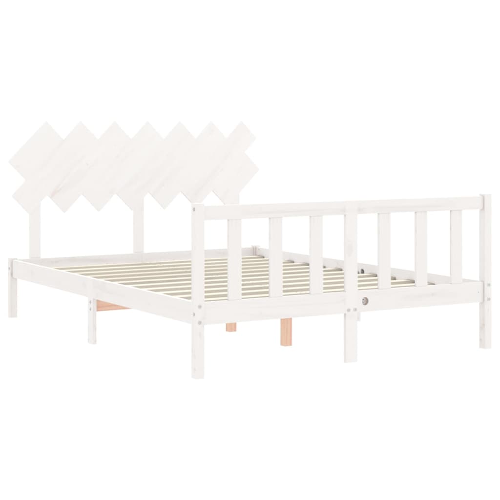 vidaXL Bed Frame without Mattress White 140x200 cm Solid Wood Pine