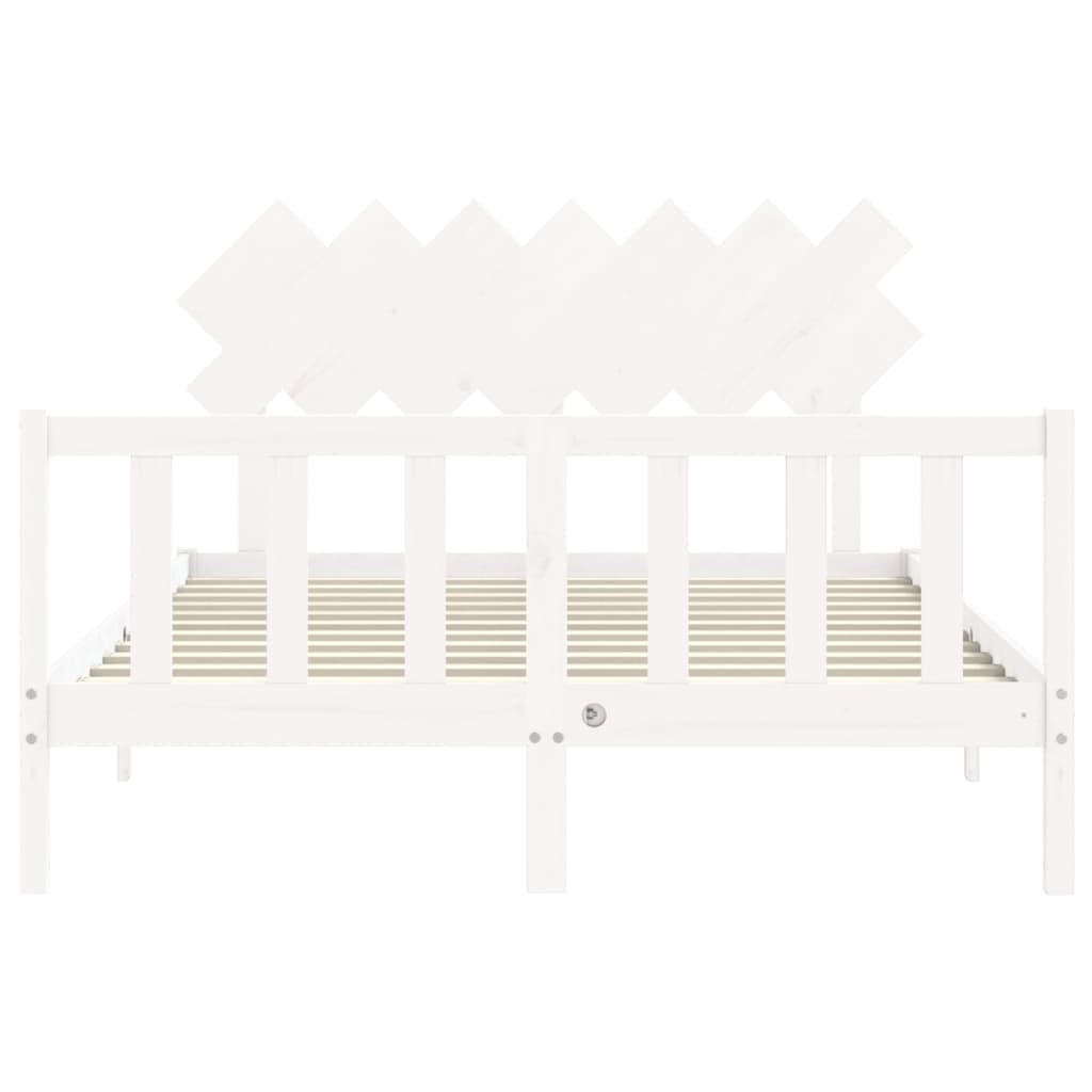 vidaXL Bed Frame without Mattress White 140x200 cm Solid Wood Pine