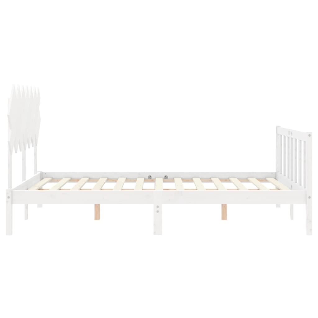 vidaXL Bed Frame without Mattress White 140x200 cm Solid Wood Pine