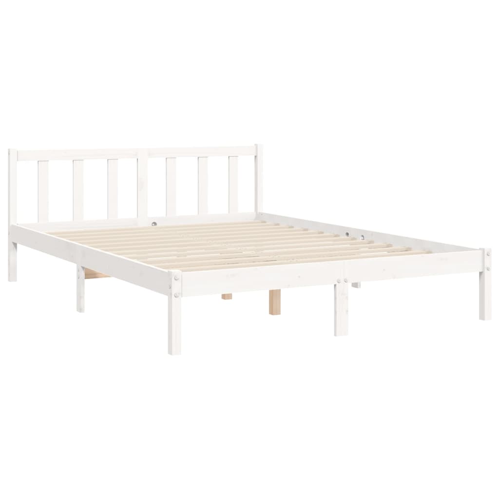 vidaXL Bed Frame without Mattress White 140x200 cm Solid Wood Pine