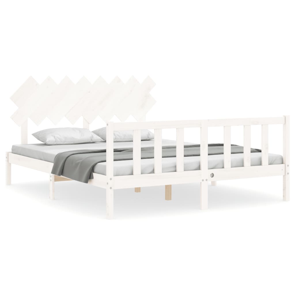 vidaXL Bed Frame without Mattress White 160x200 cm Solid Wood Pine