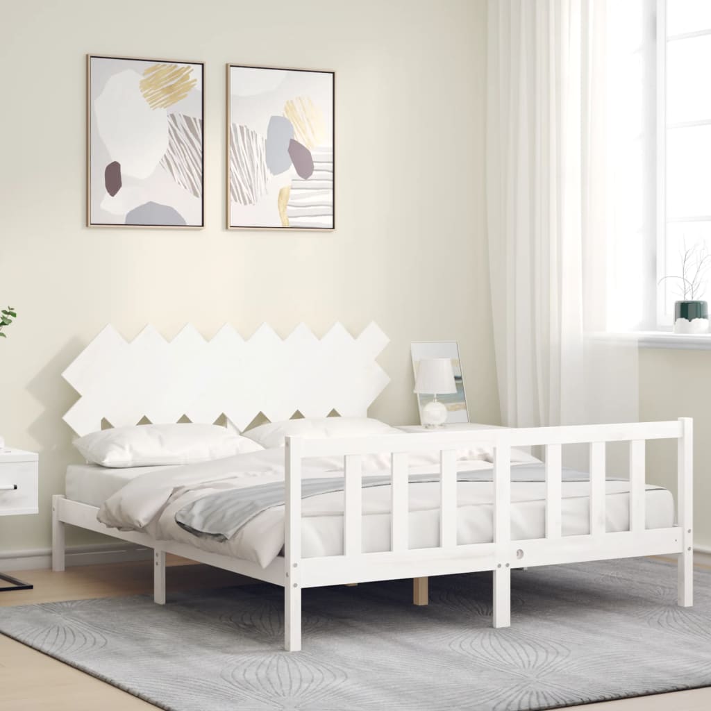 vidaXL Bed Frame without Mattress White 160x200 cm Solid Wood Pine