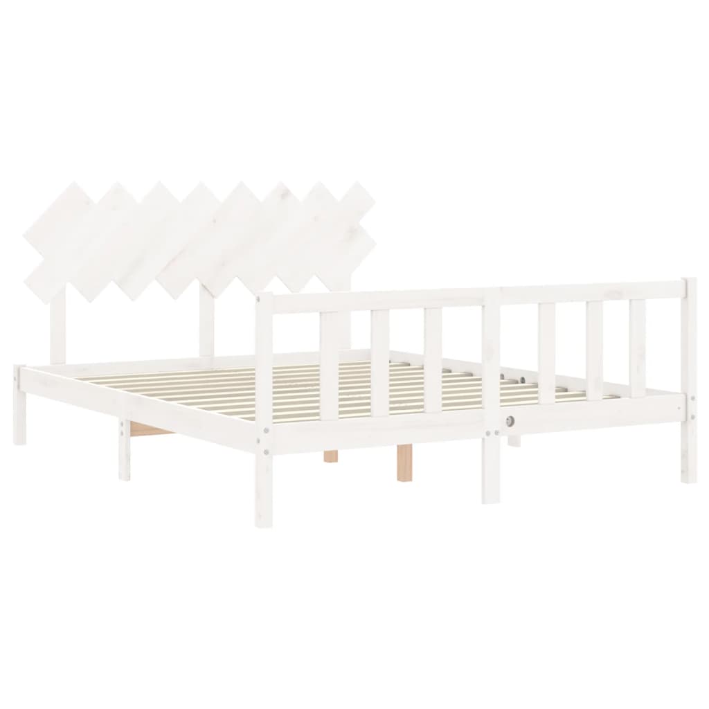 vidaXL Bed Frame without Mattress White 160x200 cm Solid Wood Pine