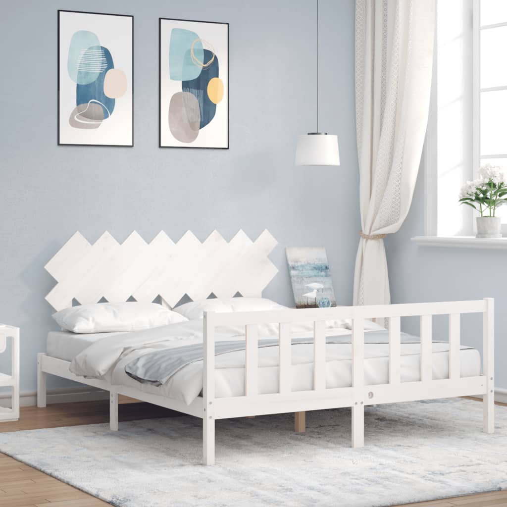 vidaXL Bed Frame without Mattress White 160x200 cm Solid Wood Pine