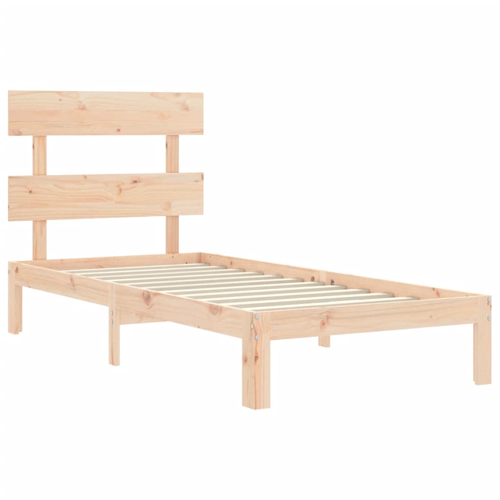 vidaXL Bed Frame without Mattress Single Solid Wood Pine