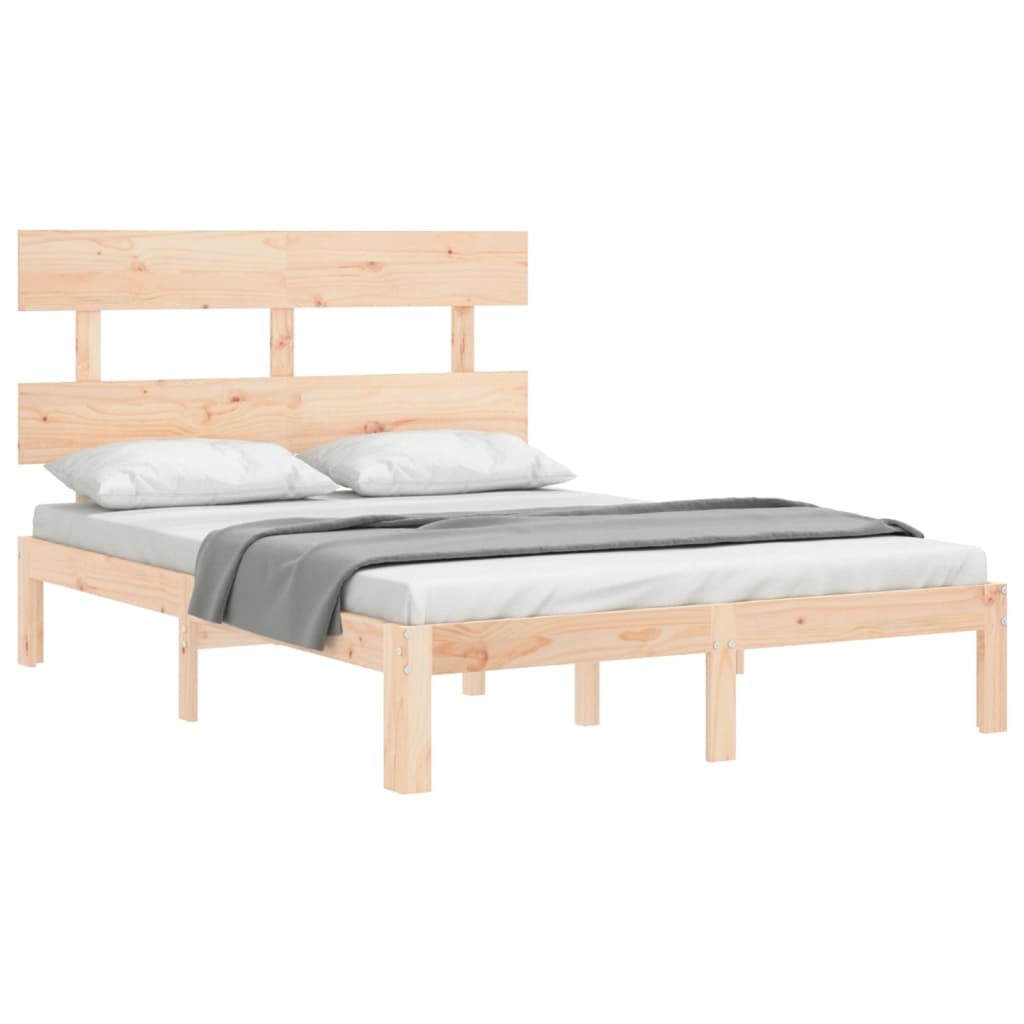 vidaXL Bed Frame without Mattress Small Double Solid Wood Pine