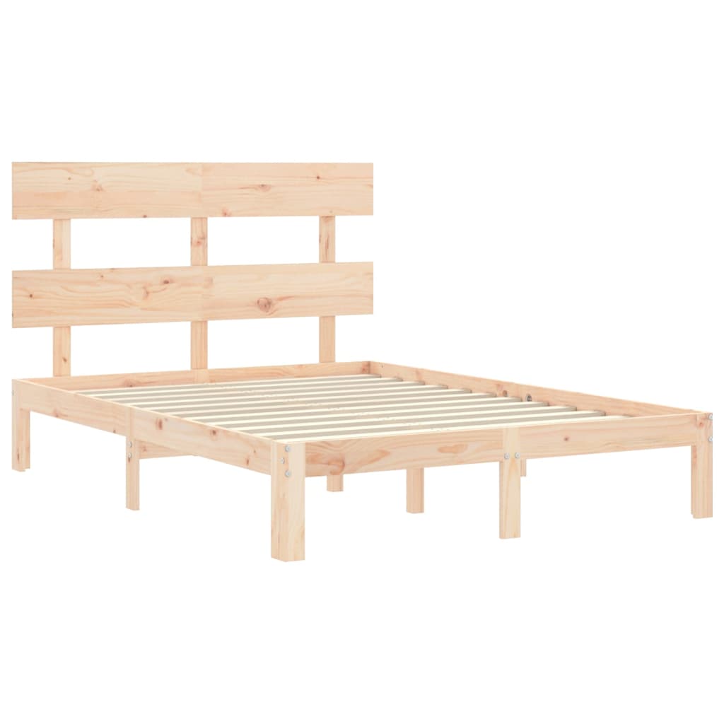 vidaXL Bed Frame without Mattress Small Double Solid Wood Pine