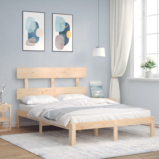 vidaXL Bed Frame without Mattress Small Double Solid Wood Pine