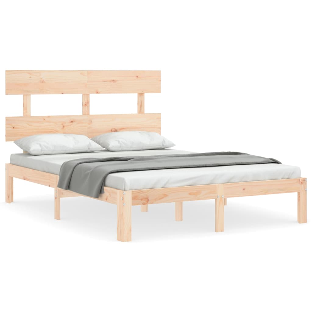 Bed Frame without Mattress 140x190 cm Solid Wood Pine