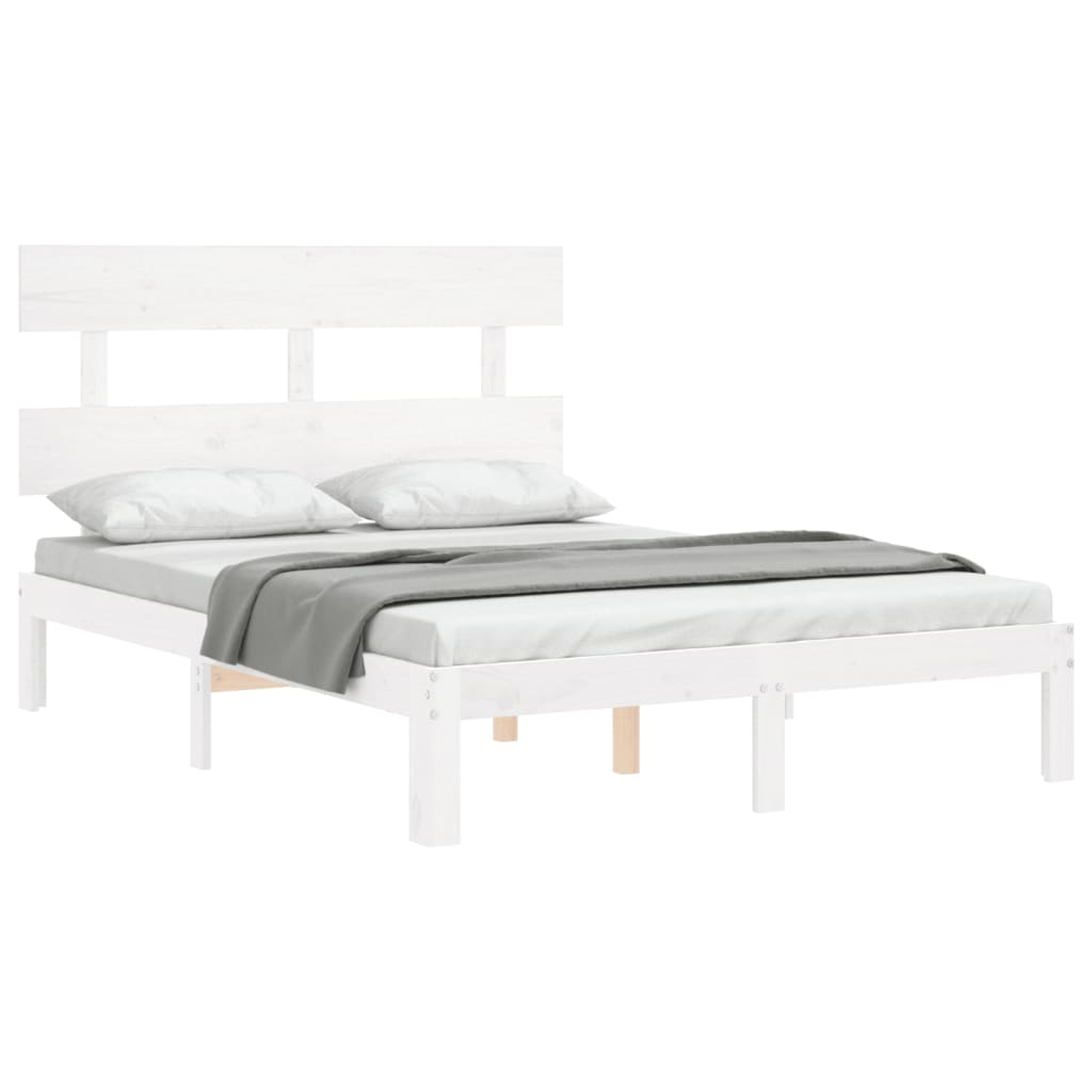 vidaXL Bed Frame without Mattress White 140x190 cm Solid Wood Pine