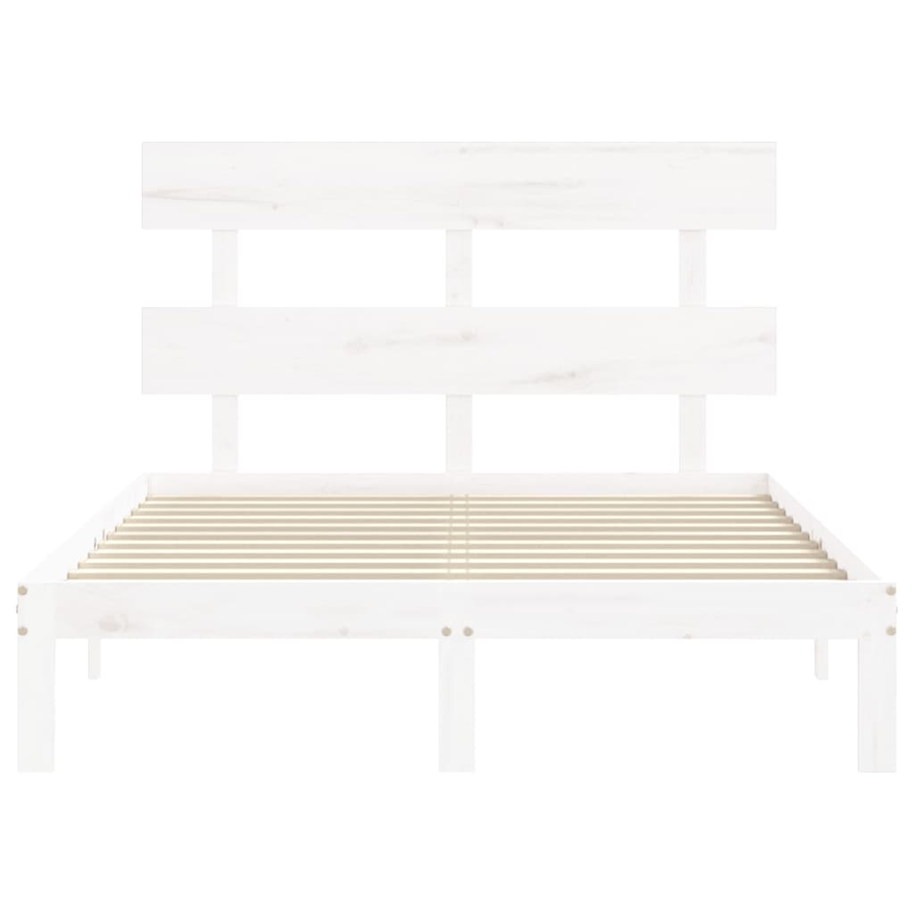 vidaXL Bed Frame without Mattress White 140x190 cm Solid Wood Pine