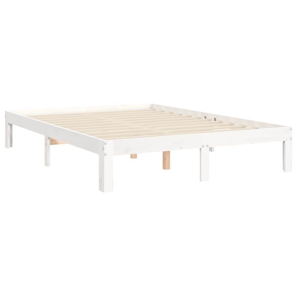 vidaXL Bed Frame without Mattress White 140x190 cm Solid Wood Pine