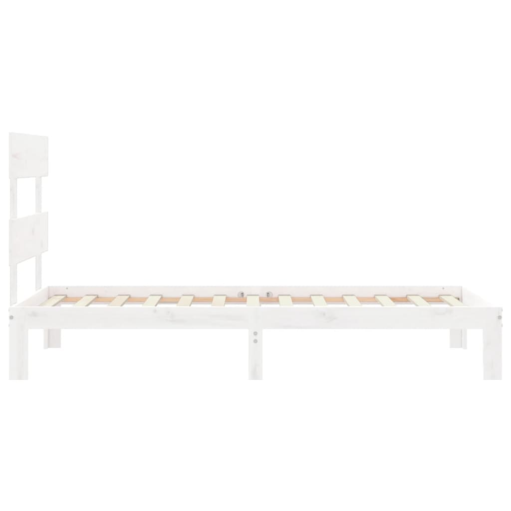 Bed Frame without Mattress White 90x200 cm Solid Wood Pine