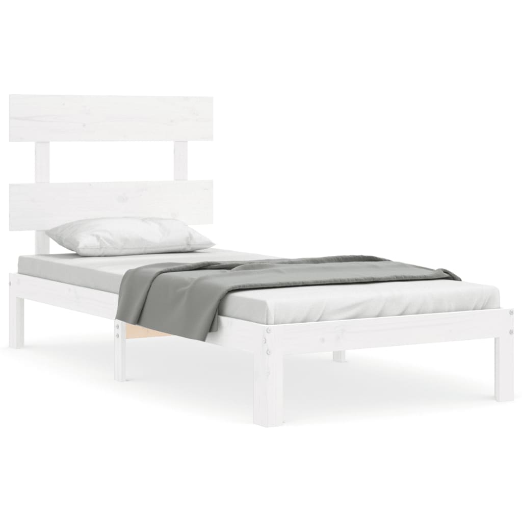 vidaXL Bed Frame without Mattress White 100x200 cm Solid Wood Pine