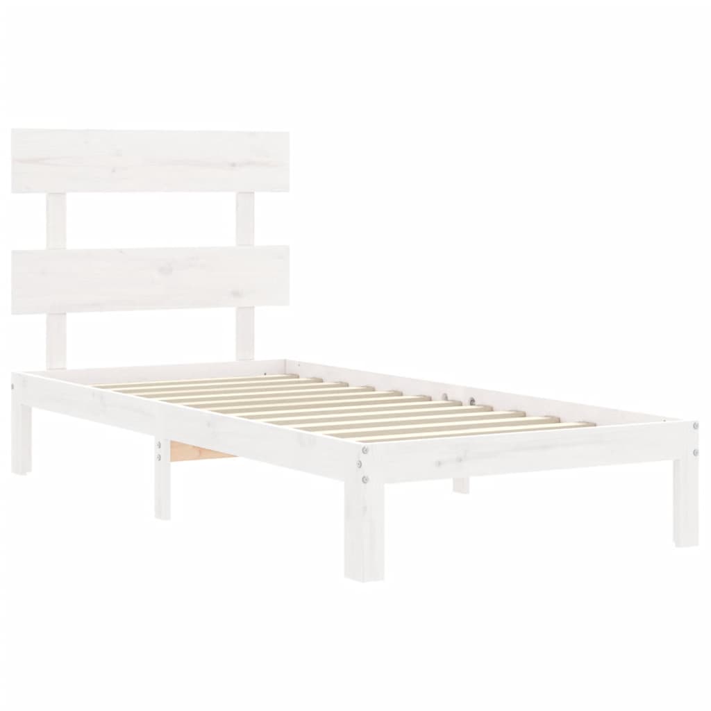 vidaXL Bed Frame without Mattress White 100x200 cm Solid Wood Pine