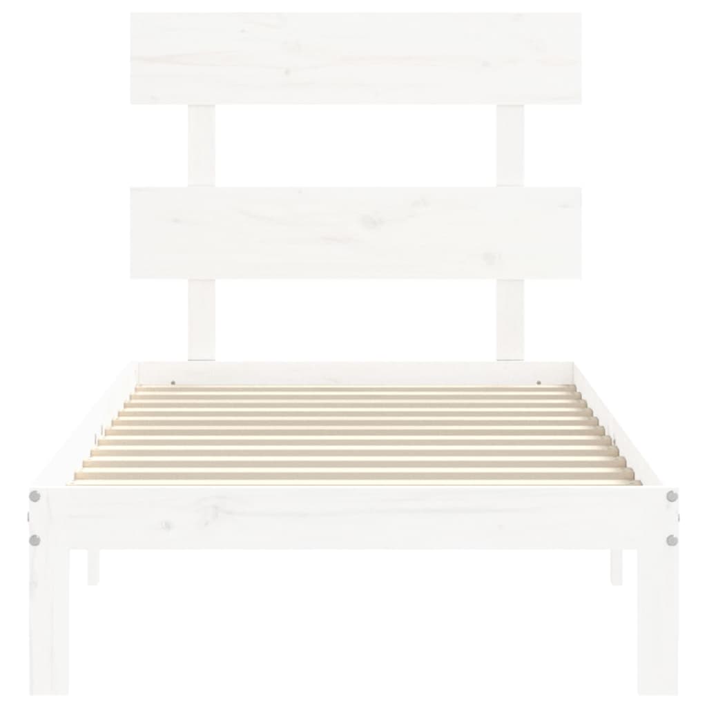 vidaXL Bed Frame without Mattress White 100x200 cm Solid Wood Pine