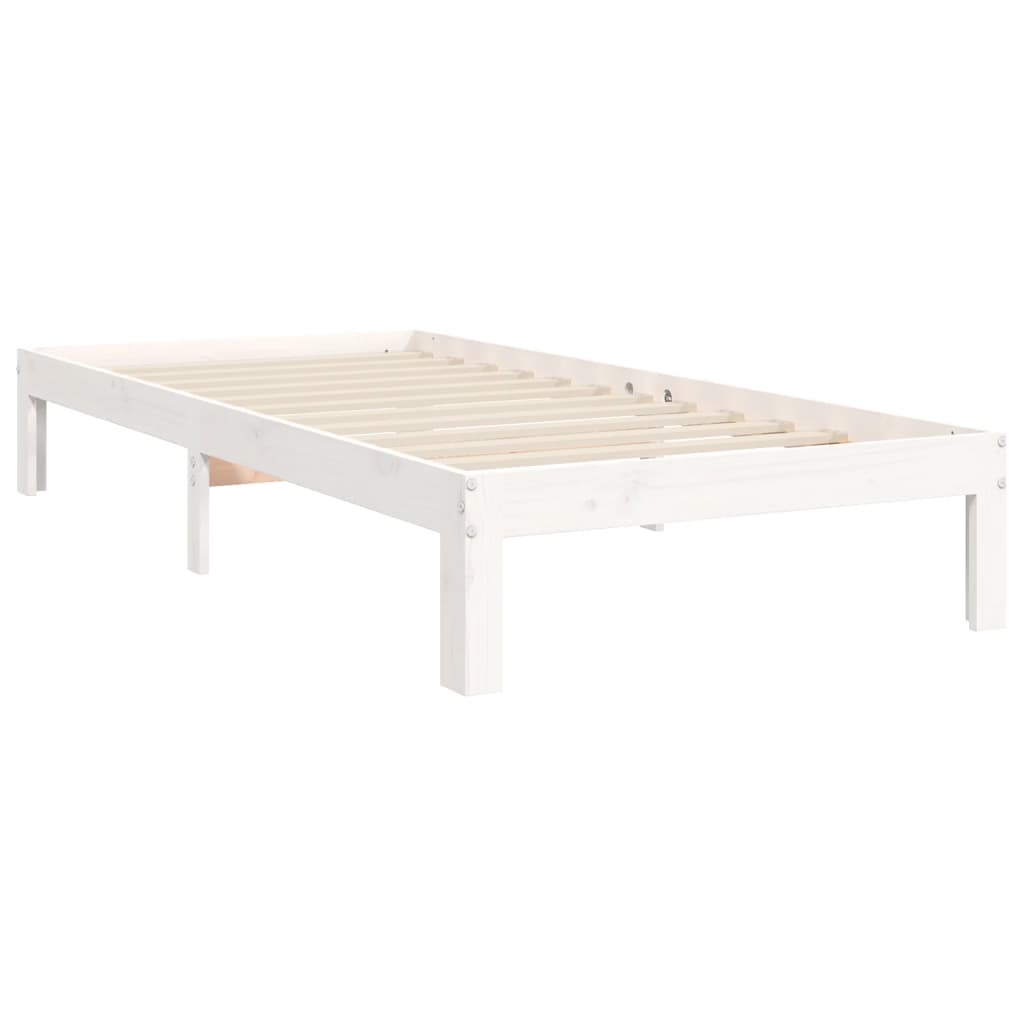 vidaXL Bed Frame without Mattress White 100x200 cm Solid Wood Pine