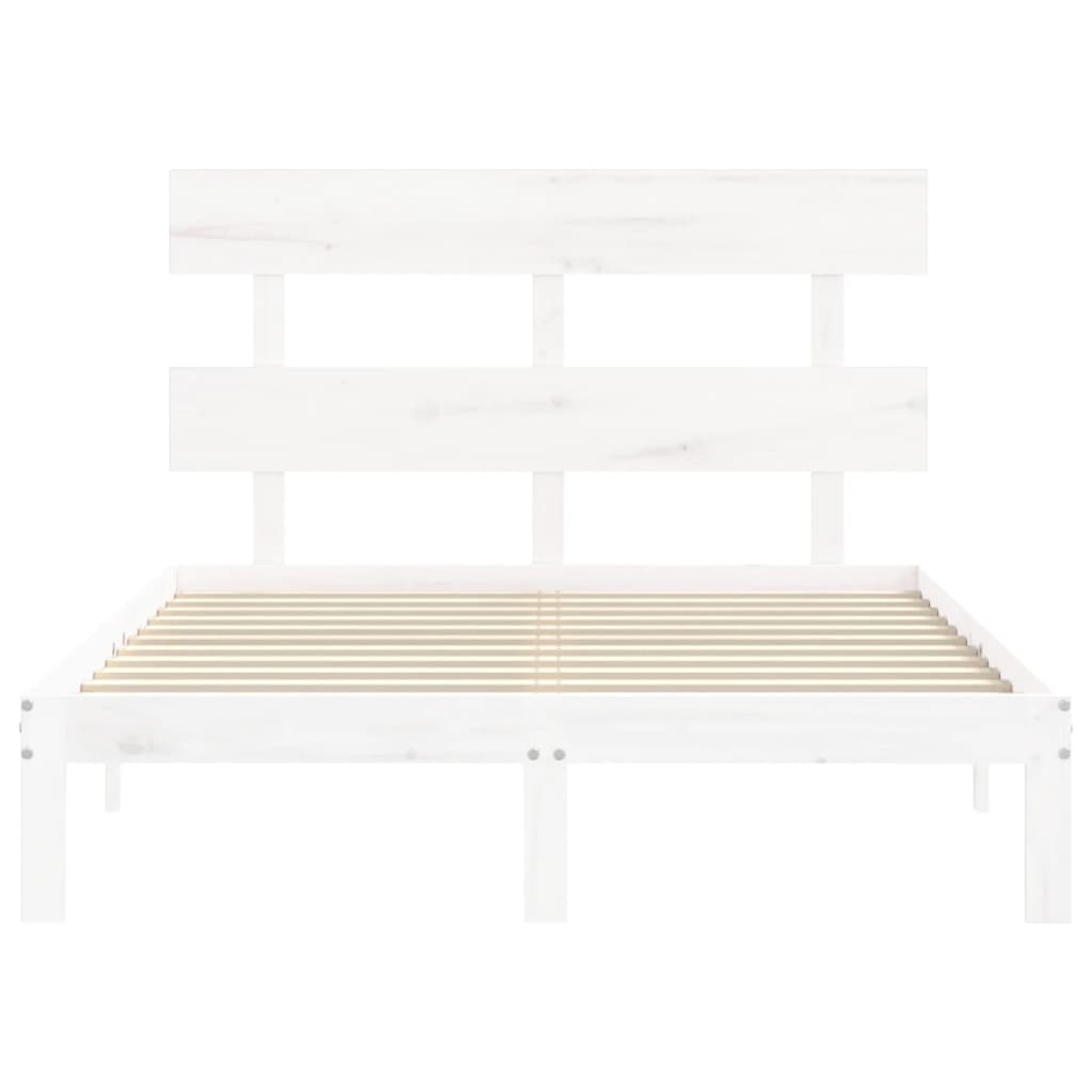 Bed Frame without Mattress White 120x200 cm Solid Wood Pine