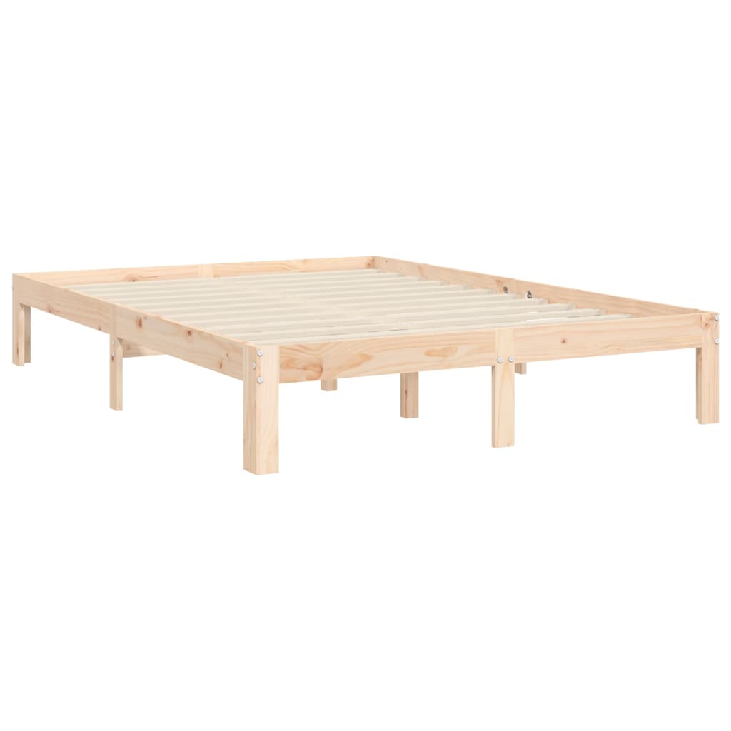 Bed Frame without Mattress 140x200 cm Solid Wood Pine