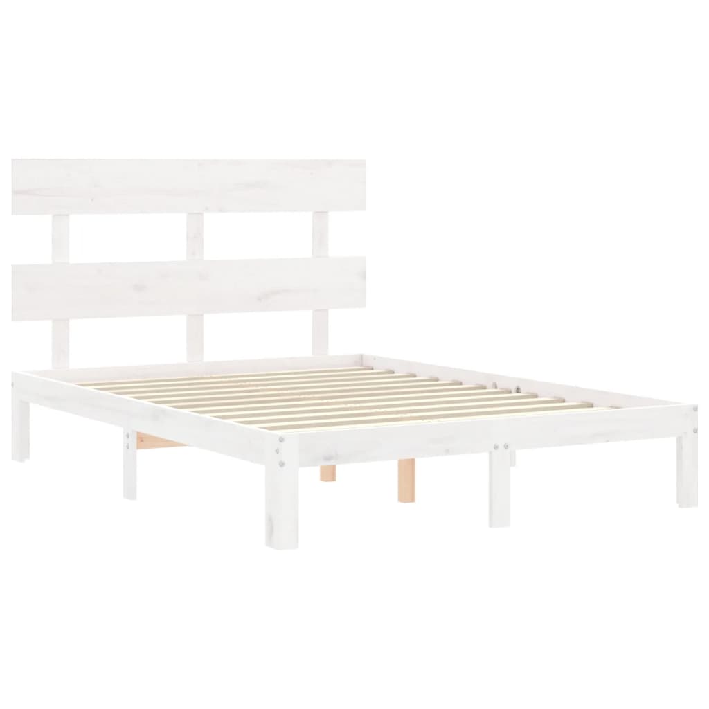 vidaXL Bed Frame without Mattress White 140x200 cm Solid Wood Pine