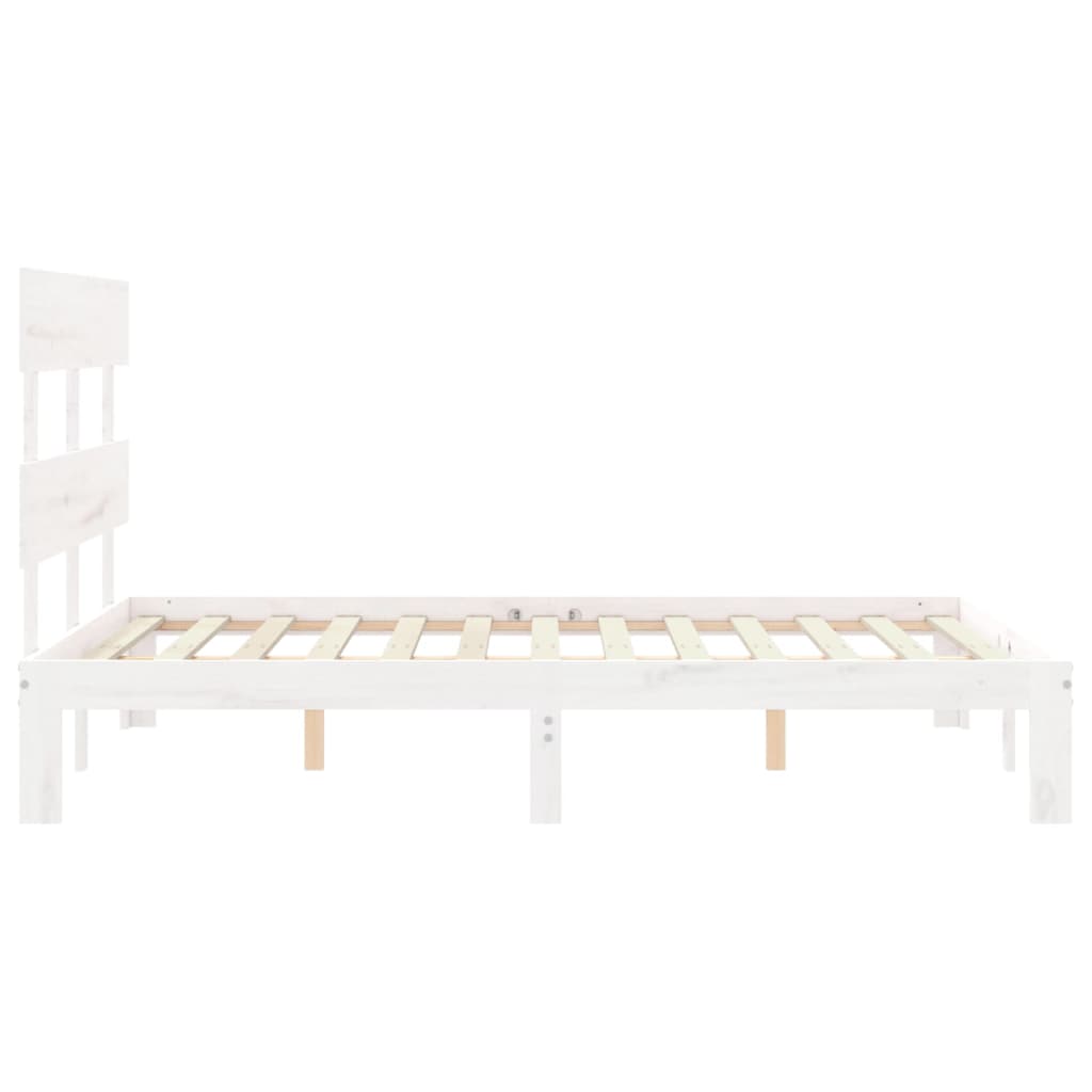 vidaXL Bed Frame without Mattress White 140x200 cm Solid Wood Pine