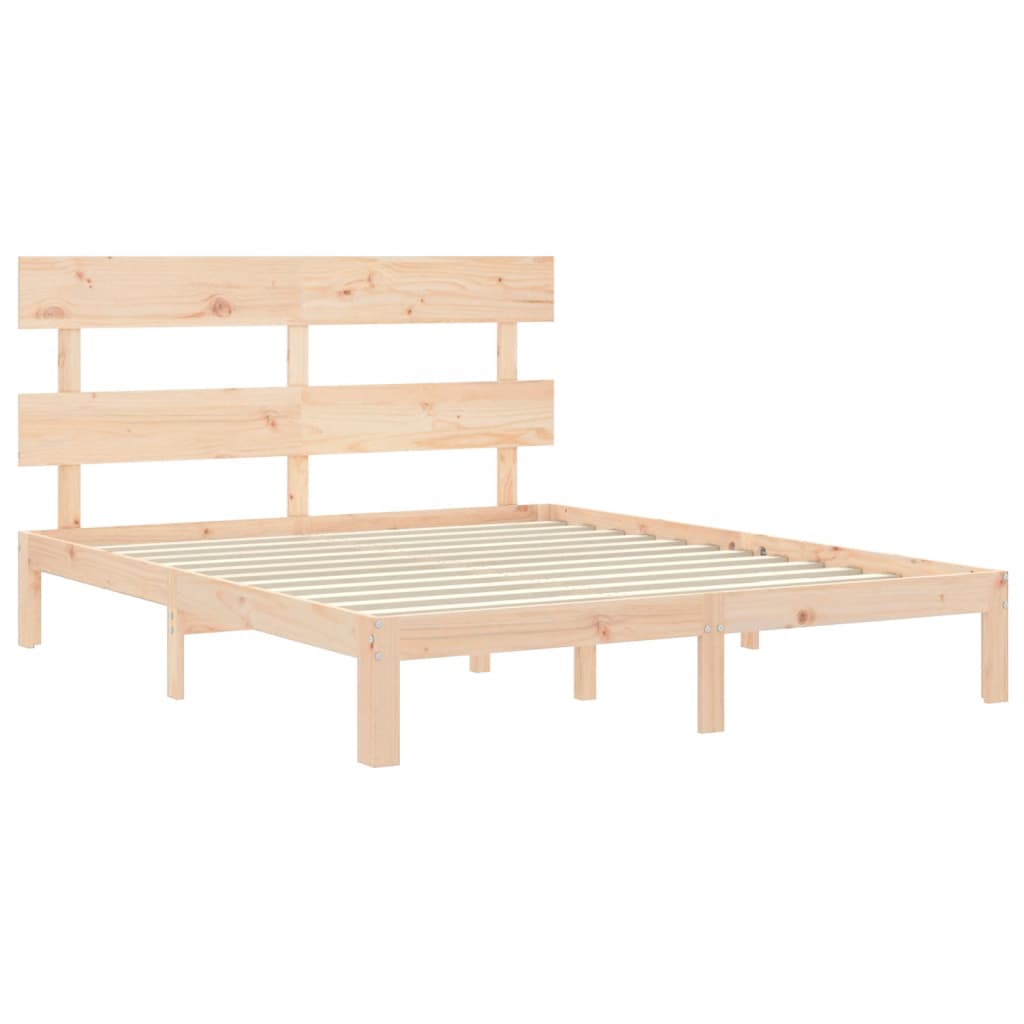 vidaXL Bed Frame without Mattress King Size Solid Wood Pine